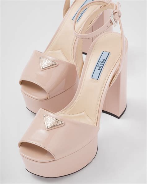 prada feather sandal pink|Powder Pink Patent leather platform sandals .